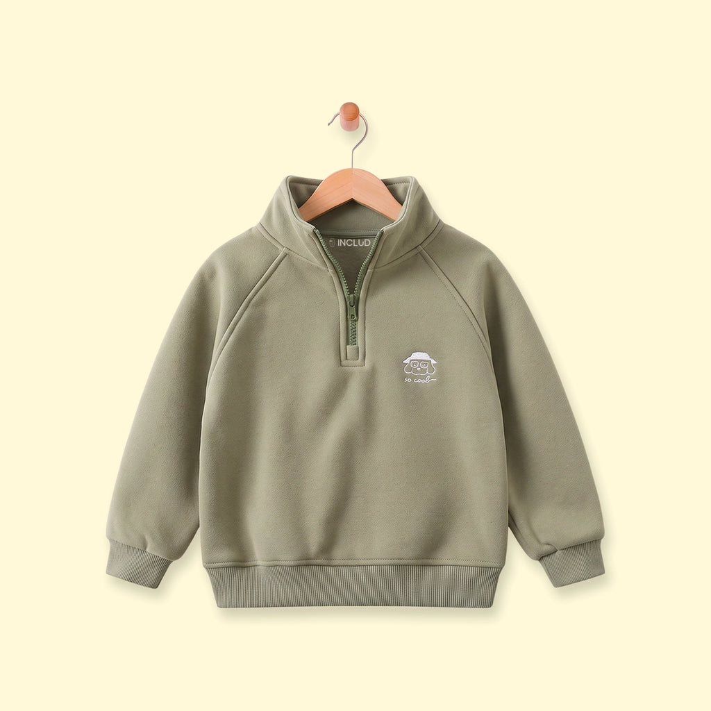 Boys Sage Green Embroidered Long Sleeve Sweatshirt Sweatshirts & Hoodies Green 1-2 Y