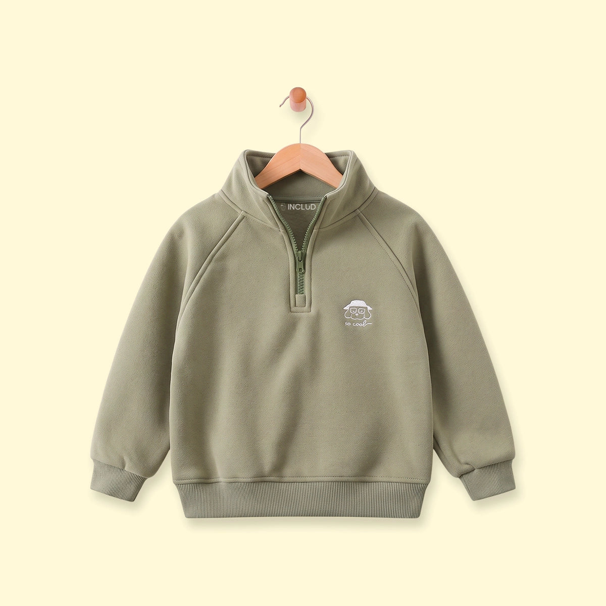 Boys Sage Green Embroidered Long Sleeve Sweatshirt Sweatshirts & Hoodies Green 1-2 Y