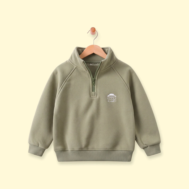 Boys Sage Green Embroidered Long Sleeve Sweatshirt Sweatshirts & Hoodies Green 1-2 Y