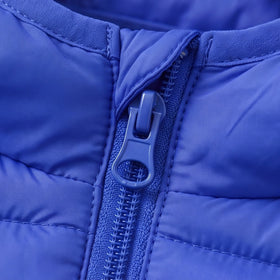 Boys Royal Blue Hooded Quilted Puffer Jacket Coats & Jackets