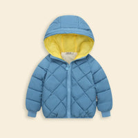 Boys Light Blue Hooded Zip-up Puffer Jacket With Long Sleeves Coats & Jackets Light Blue 3-4 Y