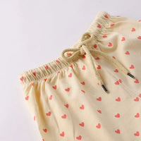 Girls Coral Animal Graphic Short Sleeves Top With Polka Dot Elasticated Shorts Sets Sets