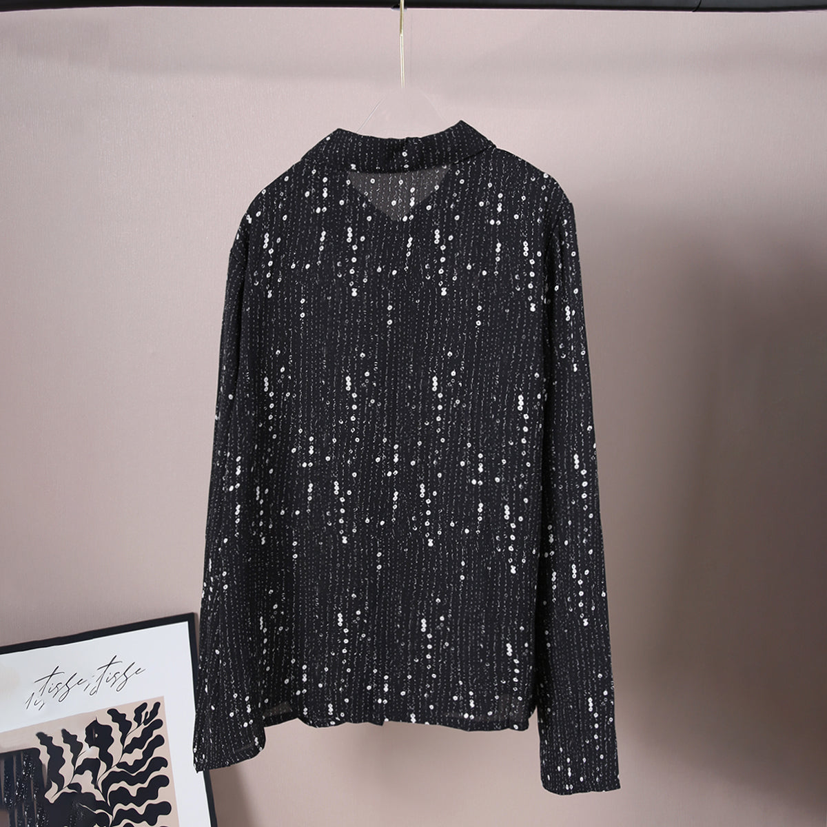 Girls Black Embroidered Oversized Shirt Shirts