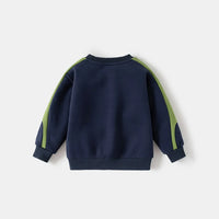 Boys Navy Blue Colorblocked Sweatshirt With Jogger Co-ord Sets Sets