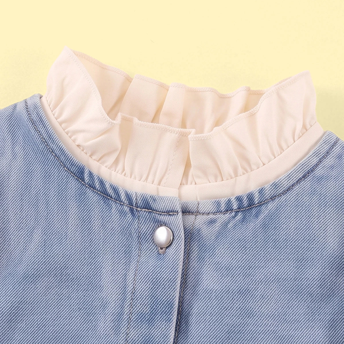 Girls Blue Sleeveless Denim Vest With Top And Denim Pants Sets 3 pc. Sets