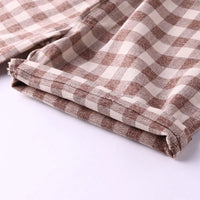 Boys Light Brown Typographic Short Sleeve T-Shirt With Checked Shorts Sets Sets
