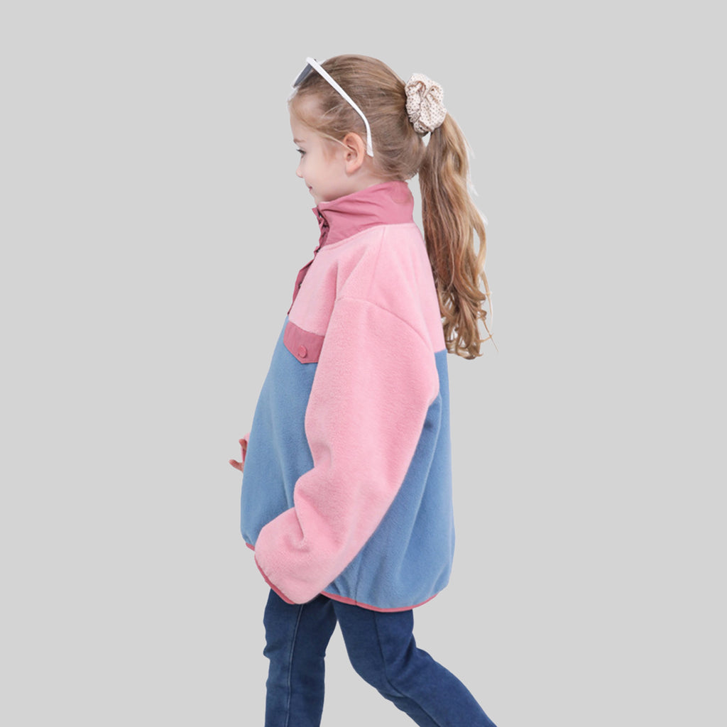 Girls Pink Solid Pullover Sweatshirt Sweatshirts & Hoodies