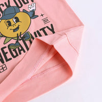 Boys Pink Typographic Printed Short Sleeve T-shirts With Elasticated Shorts Sets Sets
