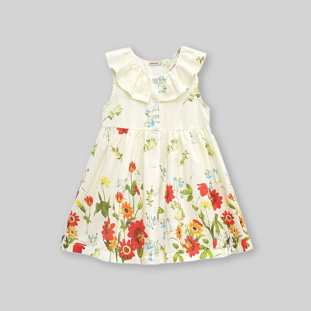 Girls Floral Print Fit & Flare Dress Casual Dresses   