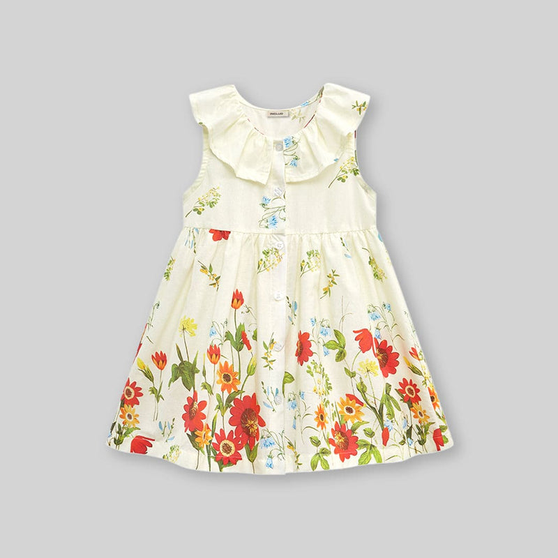 Girls Floral Print Fit & Flare Dress Casual Dresses   