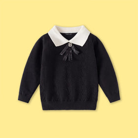 Girls Black Long Sleeve Cable Knit Sweater Sweaters & Cardigans Black 2-3 Y