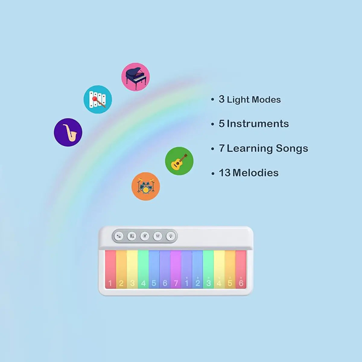 Kids Mini Rainbow Portable Piano Keyboard Trending Accessories