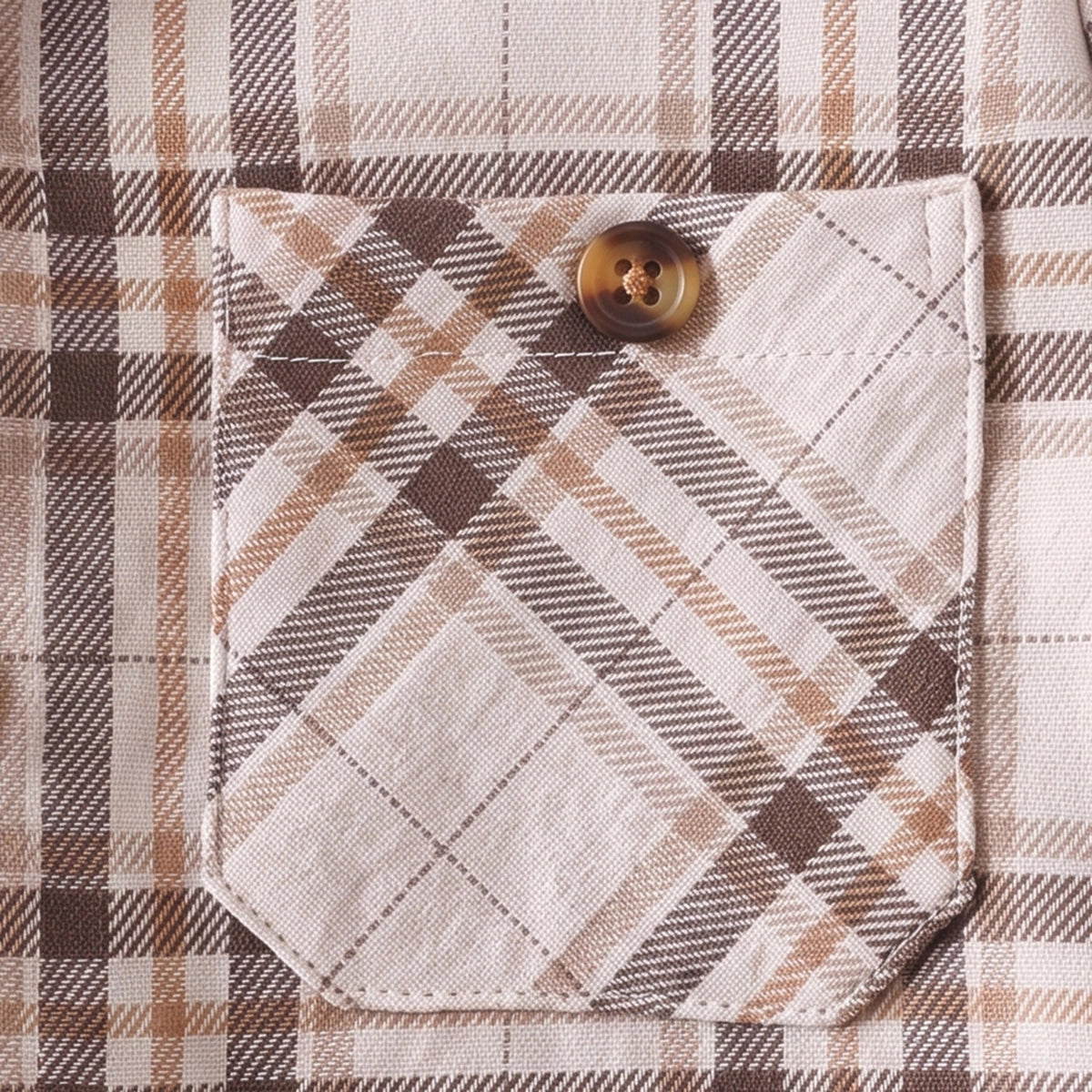 Boys Brown Checked Long Sleeve Shirt Shirts
