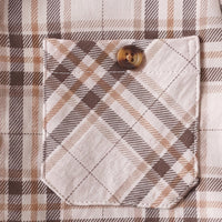 Boys Brown Checked Long Sleeve Shirt Shirts