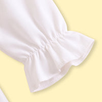 Girls White Long Sleeve Fit & Flare Dress Casual Dresses