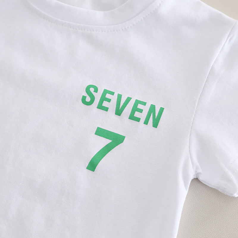 Boys Printed Short Sleeves T-Shirt With Green Shorts And Bag Pack Set 3 pc. Sets