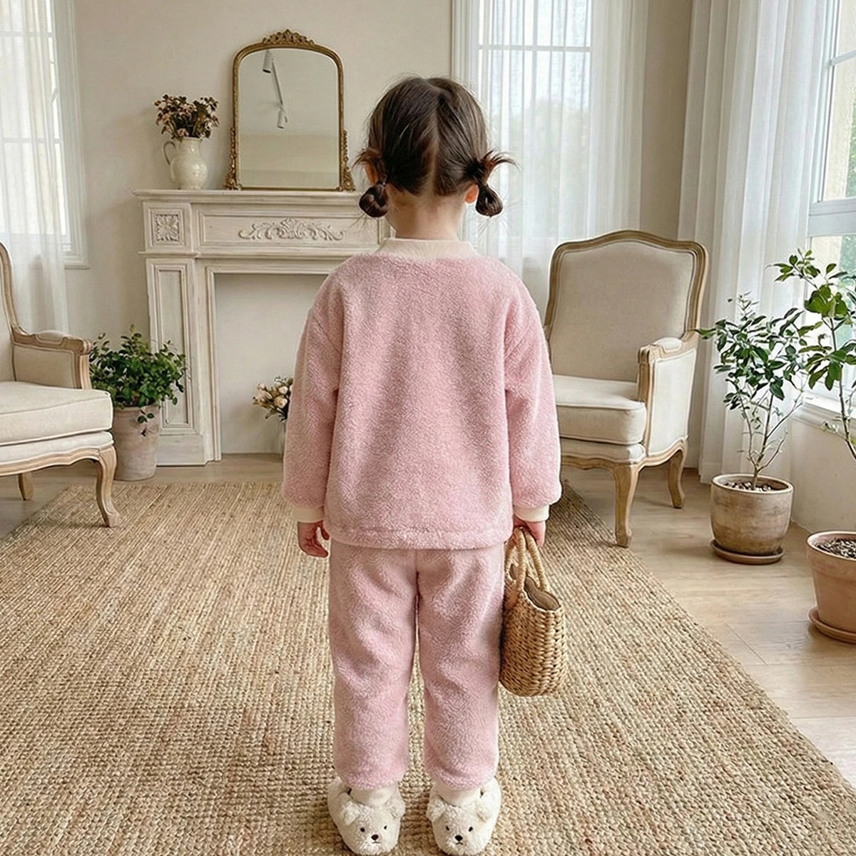 Girls Pink Long Sleeves T-Shirt With Jogger Co-ord Sets Sets