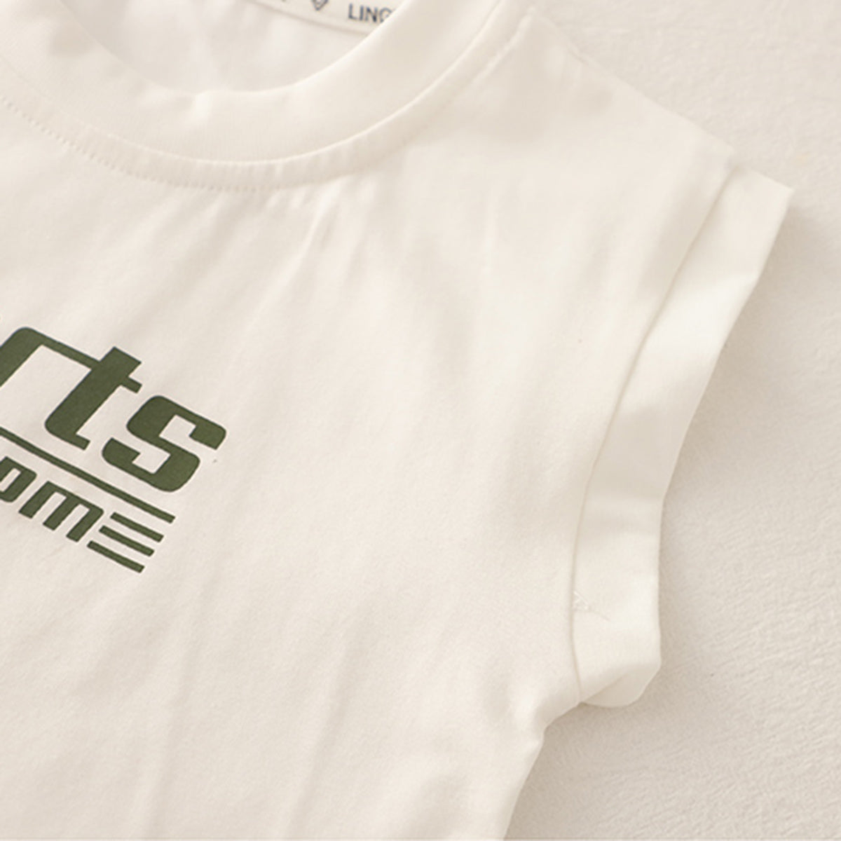 Boys Green Striped Short Sleeves Shirt With T-Shirt And Shorts Set Sets