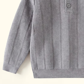 Boys Grey Jacquard Long Sleeve Sweater Sweaters & Cardigans