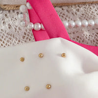 Girls Fuchsia Sleeveless Fit & Flare Party Wear Dress With Elegant Bow Detail Party Dresses