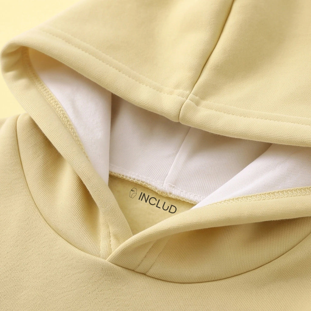 Boys Yellow Typographic Hooded Sweatshirt With joggers Sets Sets
