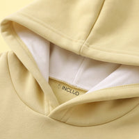 Boys Yellow Typographic Hooded Sweatshirt With joggers Sets Sets