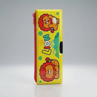Lion Cartoon Magnetic Pencil Box with Built-in Sharpener Trending Accessories Yellow Onesize