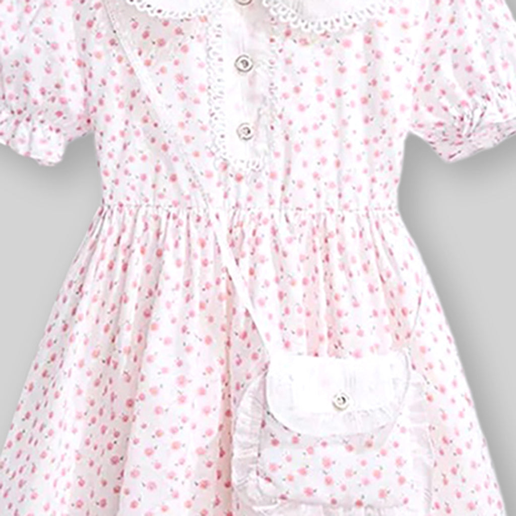 Girls Floral Print Fit & Flare Dress Casual Dresses   