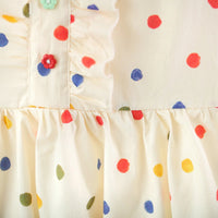 Girls Off White Polka Dot Ruffle Dress Casual Dresses