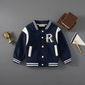 Boys Navy Blue Alphabet Applique Varsity Jacket Coats & Jackets Navy Blue 1-2 Y