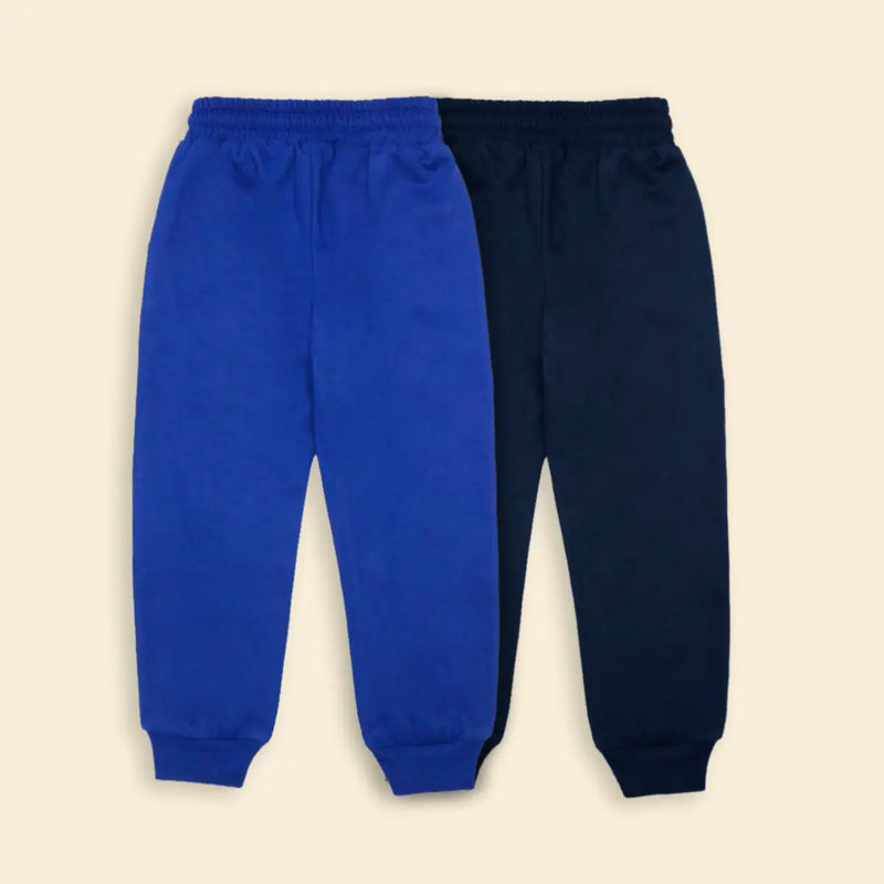 Boys Multicolor Joggers With Elasticated Drawstring Waistband Pack of 2 Trackpants & Joggers