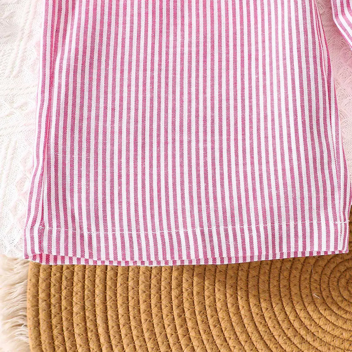 Girls Pink Stripes Peplum Top With Pant Co-ord Sets 2 pc. Sets