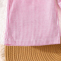 Girls Pink Stripes Peplum Top With Pant Co-ord Sets 2 pc. Sets