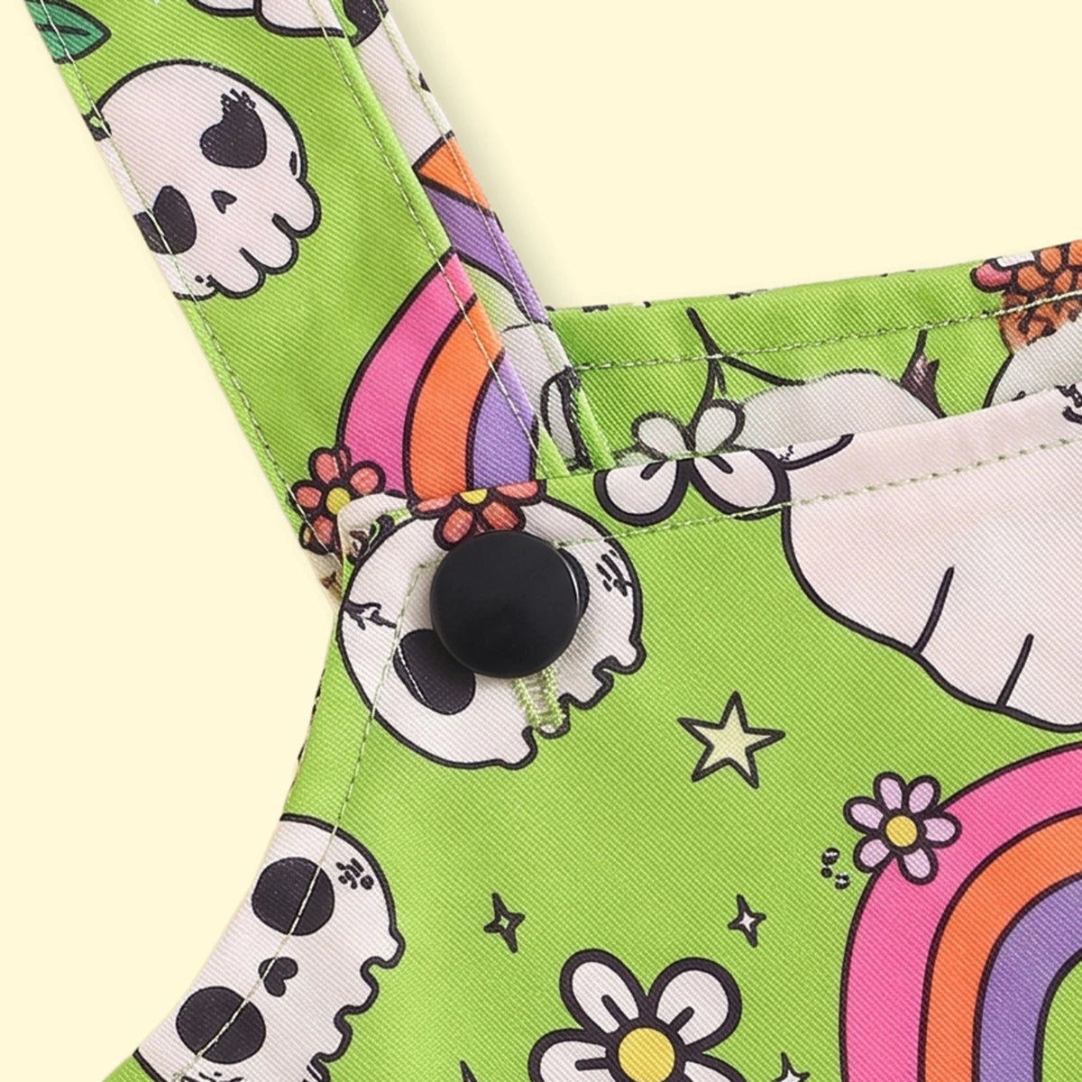 Girls Green Halloween Print Pinafore Dress with Plaid Top Casual Dresses
