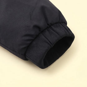 Girls Black Long Sleeve Hooded Zip-up Jacket Coats & Jackets