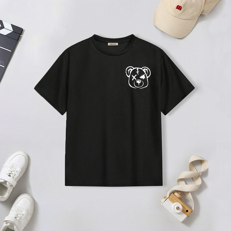 Boys Multicolor Bear Print Short Sleeve T-Shirt ( Pack Of 3 ) Tshirts