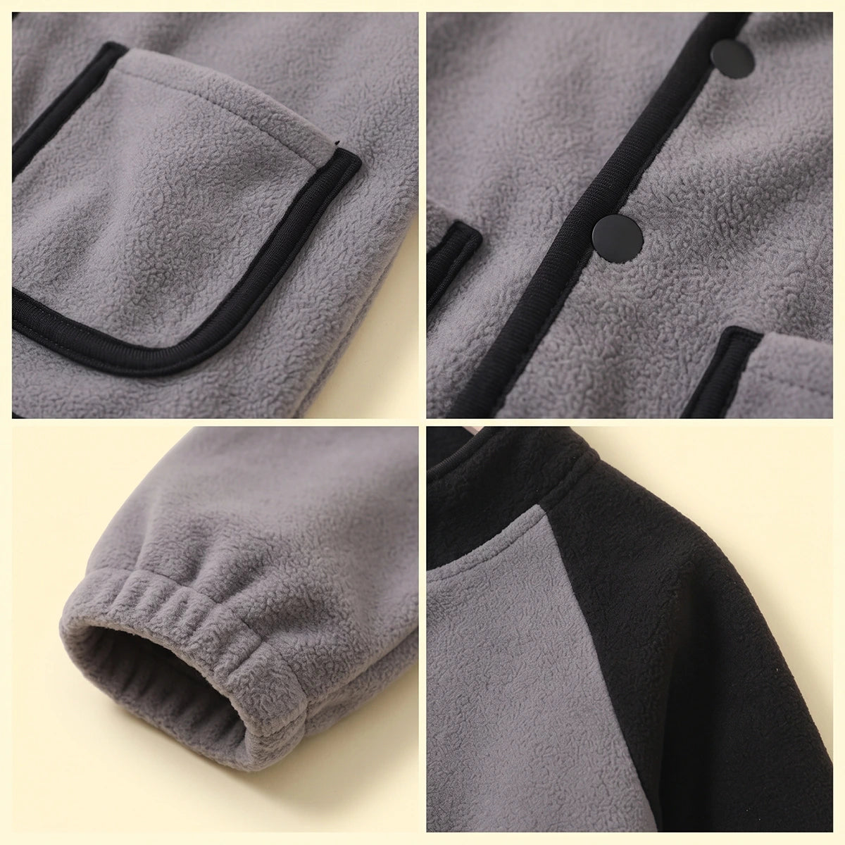 Boys Grey Colourblocked Long Sleeve Jacket With Pants Sets 2 pc. Sets