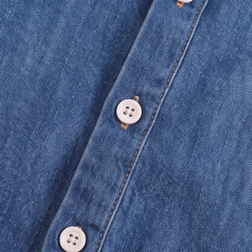 Boys Blue Embroidered Long Sleeve Shirt Shirts