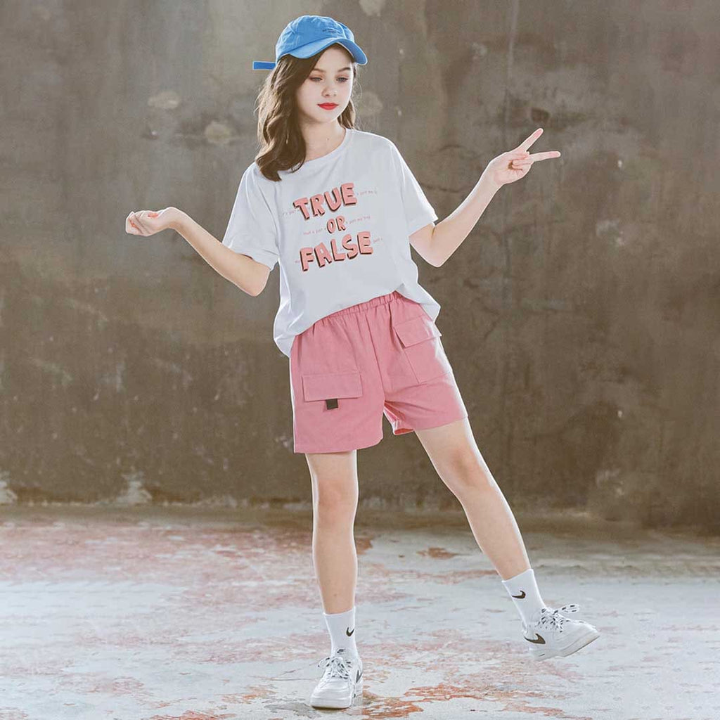 Girls Short Sleeve Printed T-Shirt With Shorts Set 2 pc. Sets   