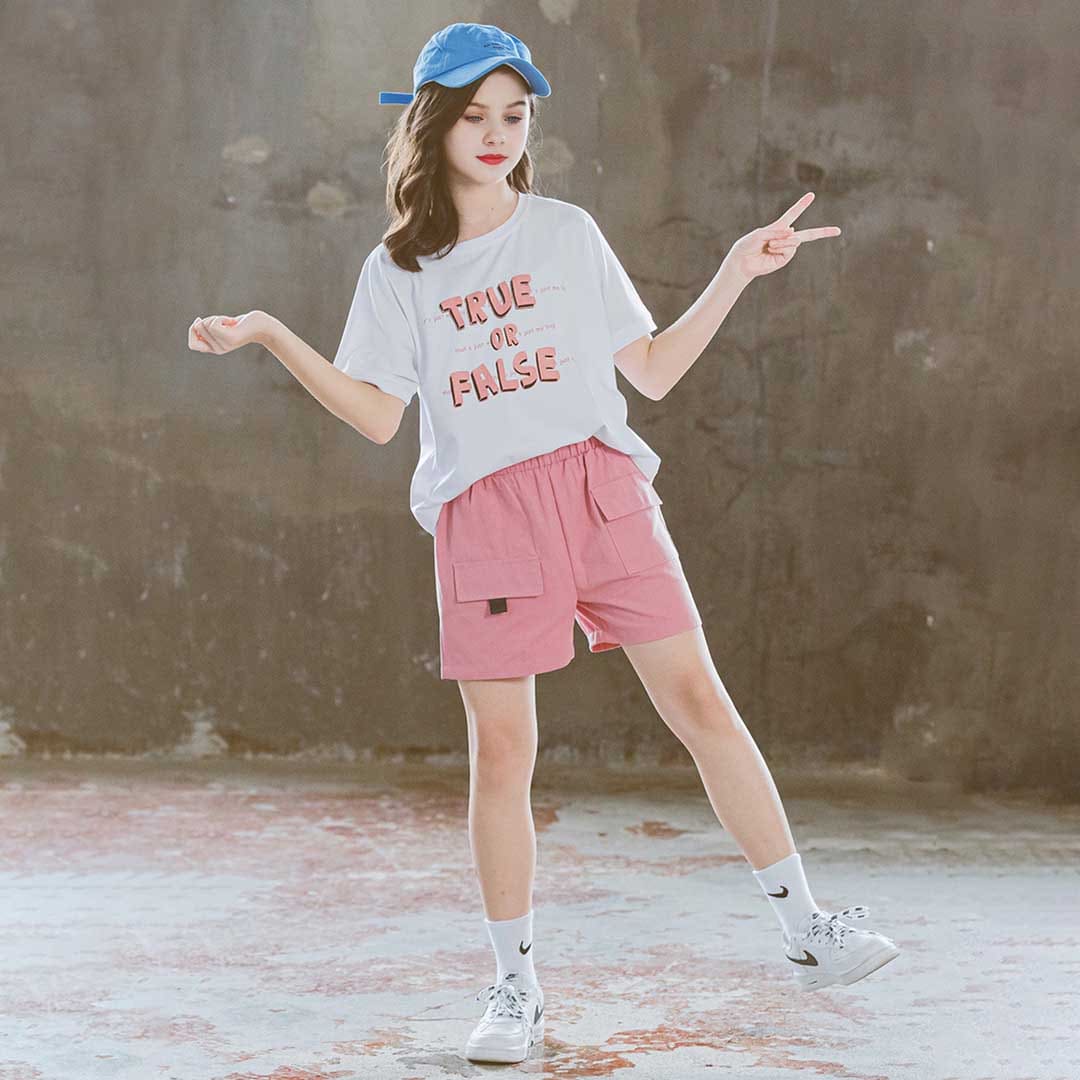 Girls Short Sleeve Printed T-Shirt With Shorts Set 2 pc. Sets   