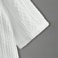 Boys White Cable Knit Short Sleeve Polo T-Shirt Tshirts