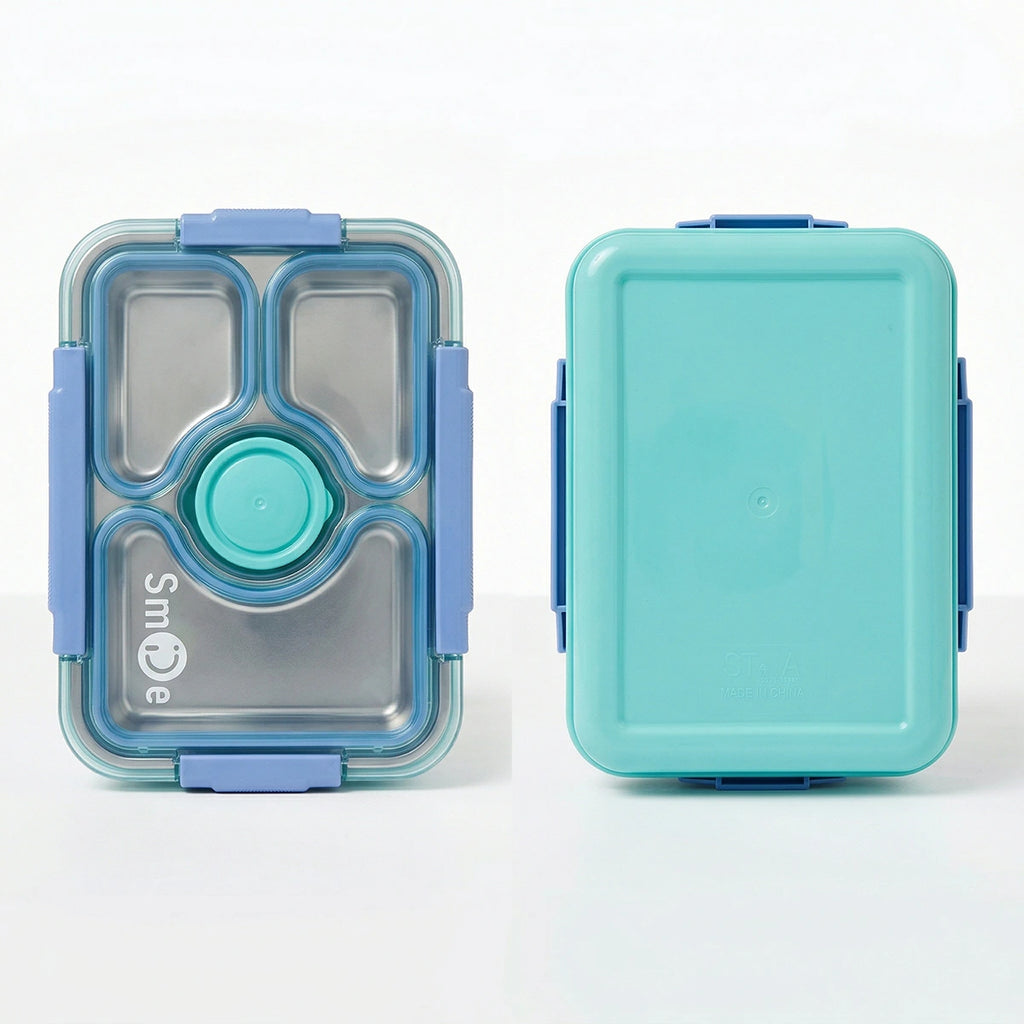 Kids Ocean Blue Multi-Section Leakproof Lunch Box Trending Accessories