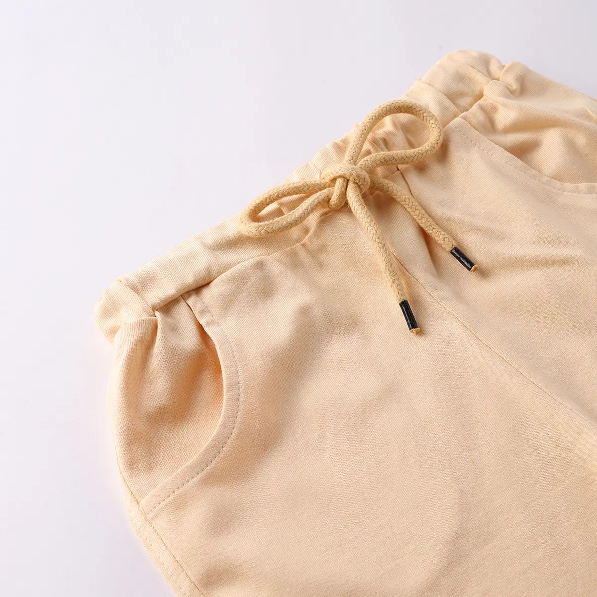 Boys Apricot Graphic Short Sleeves T-Shirt With Drawstring Shorts Sets Sets