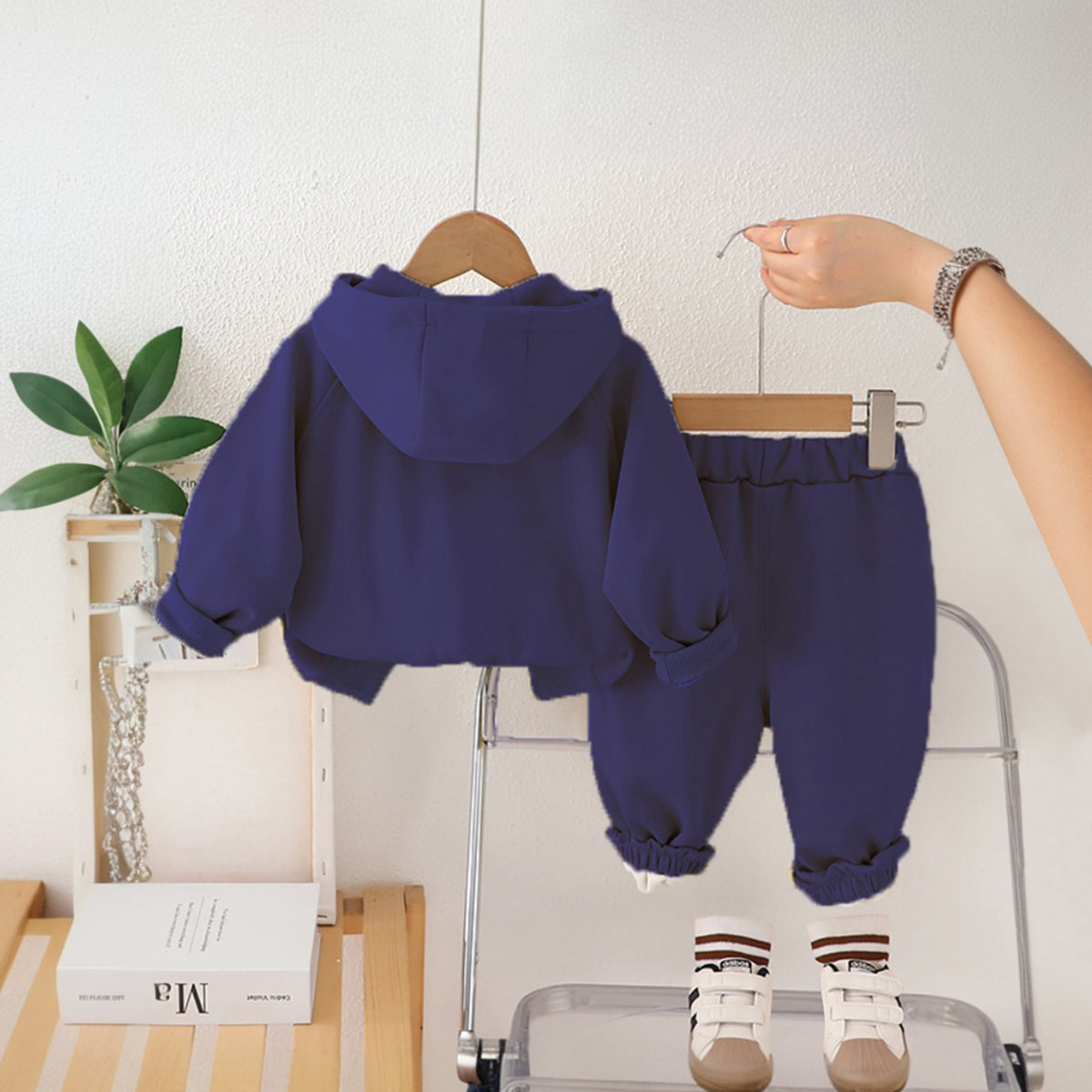 Boys Navy Blue Hooded Sweatshirt With Pants Sets 2 pc. Sets