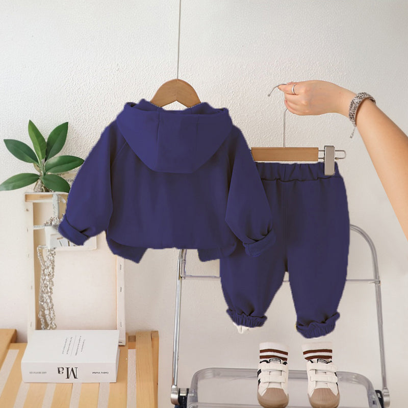 Boys Navy Blue Hooded Sweatshirt With Pants Sets 2 pc. Sets