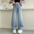 Girls Light Blue Straight Fit Denim Pants Pants Light Blue 5-6 Y