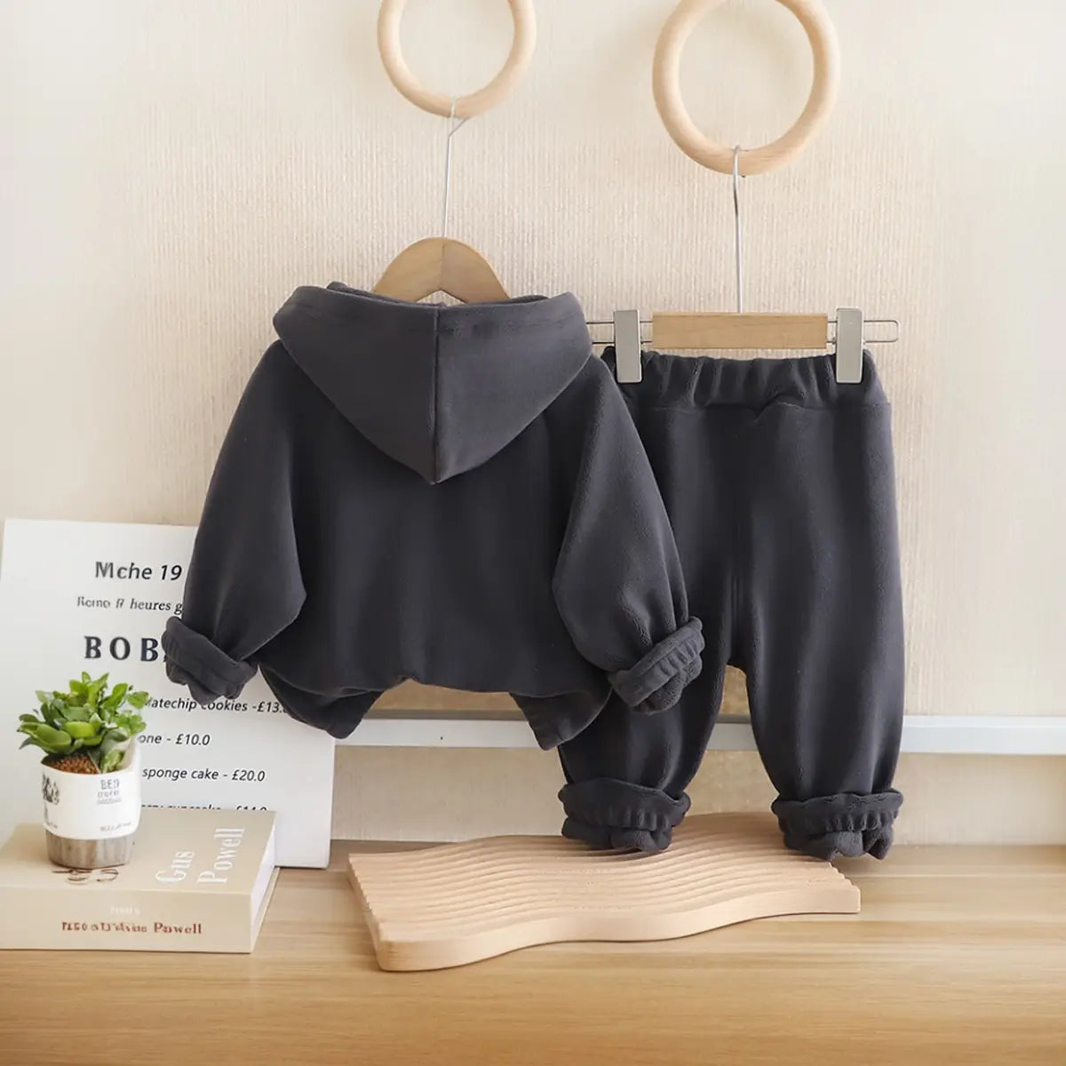Boys Dark Grey Hooded Zip-up Jacket With Jogger Co-ord Sets Sets