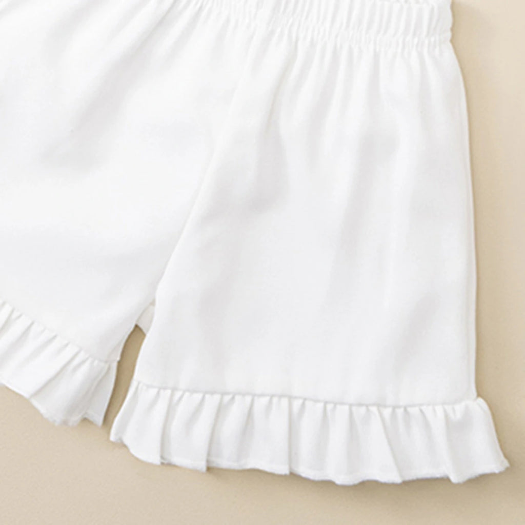 Girls Light Blue Stripes Sleeveless Top With Shorts Set Sets