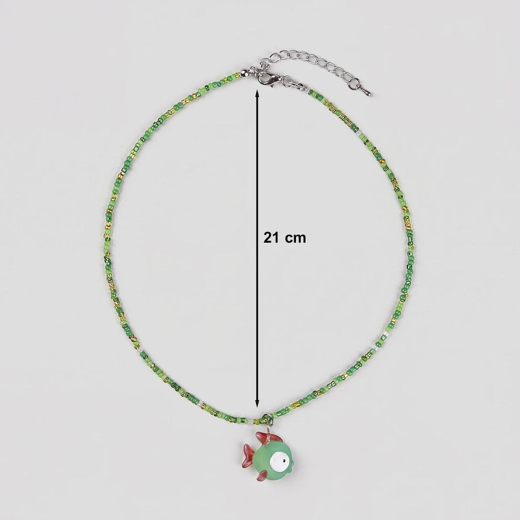 Pack Of 3 Girls Multicolour Fish Motif Beaded Necklace Sets Necklace and Chains