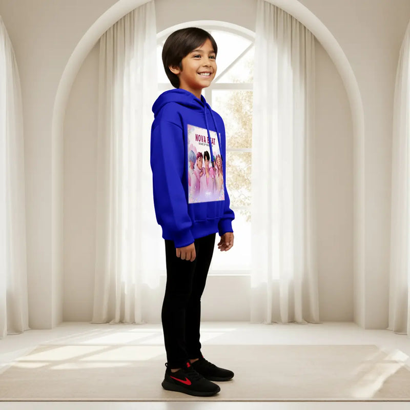 Boys Dark Blue K-Pop Nova -Beat Graphics Hoodie Sweatshirts & Hoodies